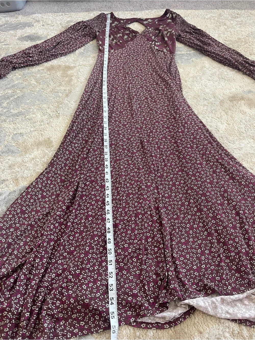 Free People Floral Burgundy Maxi Dress